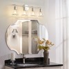POWLIG 30.3-in 4-Light Modern Polished Nickel Dimmable Bathroom Vanity Light with Cone Clear Glass Shade - 3 of 4