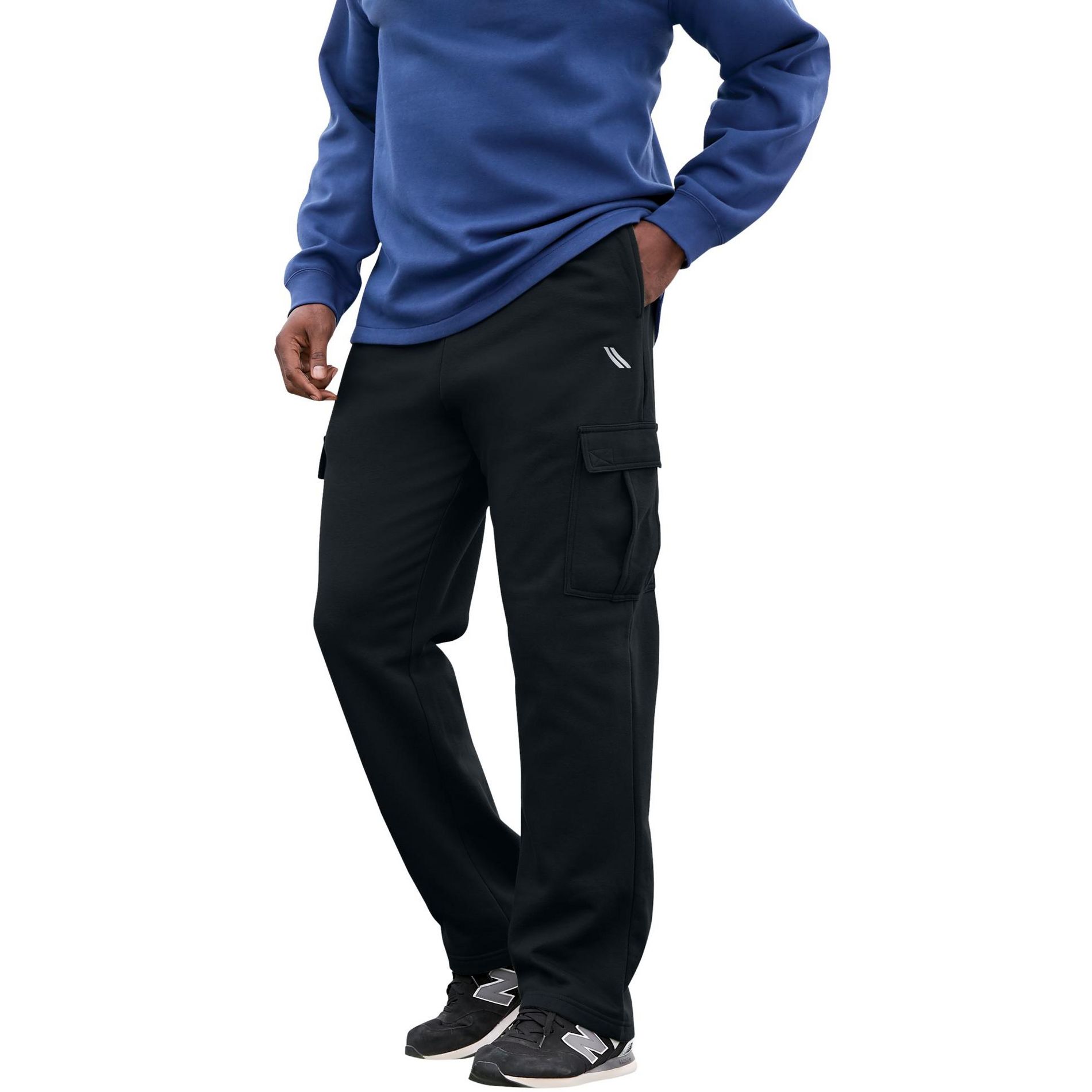 KingSize Wicking Fleece Cargo Pants - 4XL, Black