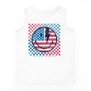 The Juniper Shop SmileyWorld Patriotic Checkered Lightning Youth Tank Top - 1 of 4