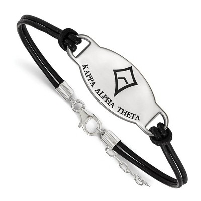 Black Bow Jewelry Sterling Silver Kappa Alpha Theta Greek Life Strand Bracelet 7 Inch