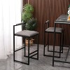 MAYEERTY Counter Height Barstools Set of 2 - with Back, Armless Metal Legs, PU Gray for Kitchen Island - 2 of 4