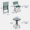 Best Choice Products 3-Piece Patio Bistro Dining Furniture Set w/ Round Textured Glass Tabletop, Folding Chairs - 2 of 4