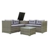 Whisen 4 Piece Patio Sectional Wicker Rattan Outdoor Furniture Sofa Set with Storage Box - 2 of 4