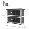Akoasm Wooden Bunny Rabbit Crate & Cage With Removable Tray£¬Anti-Water Roof & Ramp For Indoor And Outdoor-Gray - 2 of 4