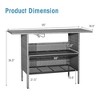 Costway Patio Rattan Wicker Bar Height Counter Table Storage Shelf Rail Garden Mix Gray - 4 of 4