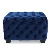 GDFStudio Anikki Modern Glam Velvet Button Tufted Upholstered Square Ottoman - 2 of 4