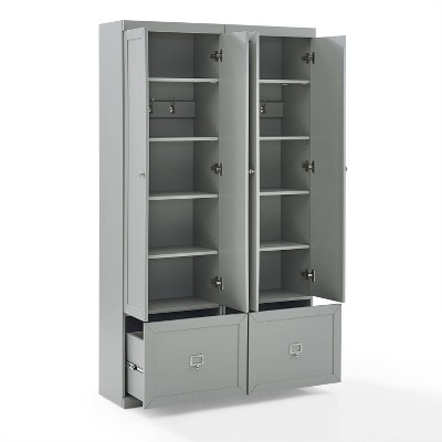 Gray Freestanding 2-Piece Entryway Set with Adjustable Shelving