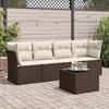 vidaXL Garden Sofa Set Brown Poly Rattan, Steel, Tempered Glass, Polyester - 2 of 4