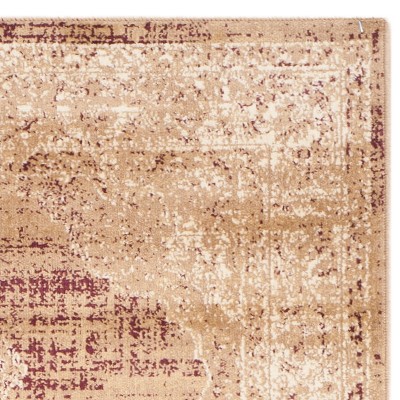 Warm Beige Hand-Knotted Wool and Viscose Area Rug