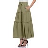 Clearlove Women Midi Skirt with Pockets Elastic High Waist A Line Lace Tiered Skirt - 3 of 4