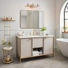 LNC Charm 21-in 3-Lights Gold and Glass Globe Modern/Contemporary Vanity Lights - 4 of 4