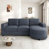 84.6"W L-Shaped Sectional Sofa with Curved Chaise Lounge, Chenille Fabric Couch with 2 USB Ports & Side Storage Pockets - ModernLuxe - 2 of 4