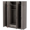 TIRAMISUBEST 4-Door Wardrobe with 1 Storage Drawer and Top Cabinet, Bedroom Closet Armoire with Storage Shelves - 4 of 4