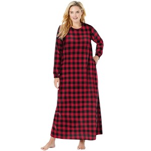 Dreams & Co. Plus Size Cotton Flannel Lounger - 1 of 4