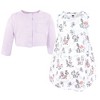 Hudson Baby Infant and Toddler Girls Cotton Dress and Cardigan Set, Garden Fairies - 3 of 4