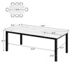 homfan Dining Table, Wooden Long Dinner Table with Mortise Tenon Design, Kitchen Table with Sturdy Metal Legs for Dining Room Home Office Living Room - 2 of 4