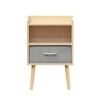 Grungis Modern Nightstand with Collapsible Fabric Drawer,Wooden 2-Tier Storage End Table with Four Legs for Bedroom,Living Room - 4 of 4
