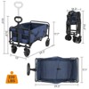 Karl Home 29.3'' W Blue Garden Cart Portable Collapsible Utility Wagon - 2 of 4