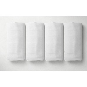 Bacati - Solid White Muslin Swaddling Blanets set of 4 pcs - 1 of 4