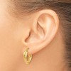 Black Bow Jewelry 4mm Crossover Double Round Hoop Earrings in 14k Yellow Gold, 17mm - 3 of 4