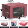 Sorbus 6 Pack Medium Foldable Storage Box - Metal Frame, Oxford Fabric, Large Window & Handles - Organization for Bedroom, Linens & Clothes - 3 of 4