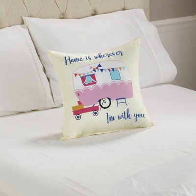 Lakeside Happy Glamper Decorative Accent Throw Pillow - Travel Accent Cushion