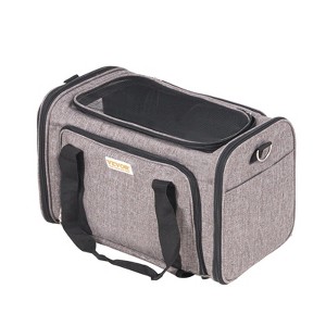Munora Cat Carrier, Airline Approved Rolling Pet Transport with Telescopic Handle, Suitable for Pets under 25 lbs, Grey - 1 of 4