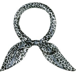 Elerevyo Women's Leopard Large Square Satin Shawl Head Wrap Neck Scarf Bandanas 35.4" X 35.4" - 1 of 4