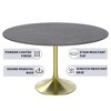 LeisureMod Verve 48" Round Dining Table, Modern Stone Top Dining Table with Brushed Gold Stainless Steel Pedestal Table Base - 3 of 4
