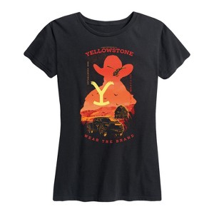 Women's - Yellowstone - Cowboy Silhouette Wear The Brand Short Sleeve Graphic T-Shirt - 1 of 4