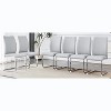 Akoasm 6-pieces Modern Dining Chair Study Chair With Arched Metal Silver Leg-Light Gray - 3 of 4