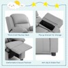 Tangkula Deluxe Padded Kids Sofa Armchair Recliner Headrest Children w/ Storage Arms Gray - 4 of 4