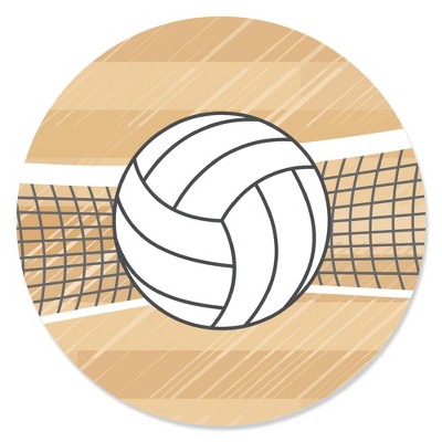 Big Dot of Happiness Bump, Set, Spike - Volleyball - Baby Shower or Birthday Party Circle Sticker Labels - 24 Count