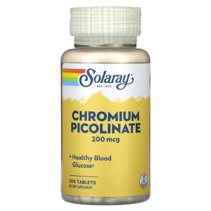 Solaray Chromium Picolinate Tablets, 200 mcg | 200 Count - 1 of 2
