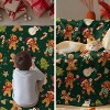 Christmas Flannel Blanket Throw, Green Gingerbread Man Christmas Bear Soft Fuzzy Plush Cozy Fleece Blankets - 4 of 4