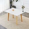 CENGHU Sintered Stone Tabletop Dining Table with Rubber Wooden Legs, Foldable Office Desk, for Restaurants, Living Room, Terrace, Kitchen - 2 of 4