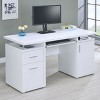 Gulches White Computer Desk ¨C 2 Spacious Drawers, 1 Cabinet, Adjustable Ergonomic Keyboard Tray - 3 of 4
