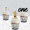 Big Dot of Happiness 1st Birthday Little Mr. Onederful - Cupcake Decor - Boy First Birthday Party Cupcake Wrappers and Treat Picks Kit - Set of 24 - 3 of 4