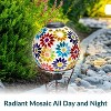 Sunnydaze Glass Mosaic Garden Gazing Globe with Solar Light - 10" - Blue - 3 of 4