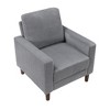 Corduroy Upholstered Accent Chair with Cushioned Seat and Exposed Wooden Legs for Living Room - 3 of 4