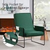 GlasFlength Accent Chairs pholstered Wood Accent Arm Chair Reading Chair Vanity Chair with Storage Bag Living Room Chair, Green, 29.13"*36.61"*35.24" - 4 of 4