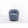 Gulches Light Blue Teddy Fabric Swivel Accent Barrel Chair - 360¡ã Swivel, Ergonomic Backrest, Black Powder-Coated Metal Base, 250 LBS Capacity - 4 of 4