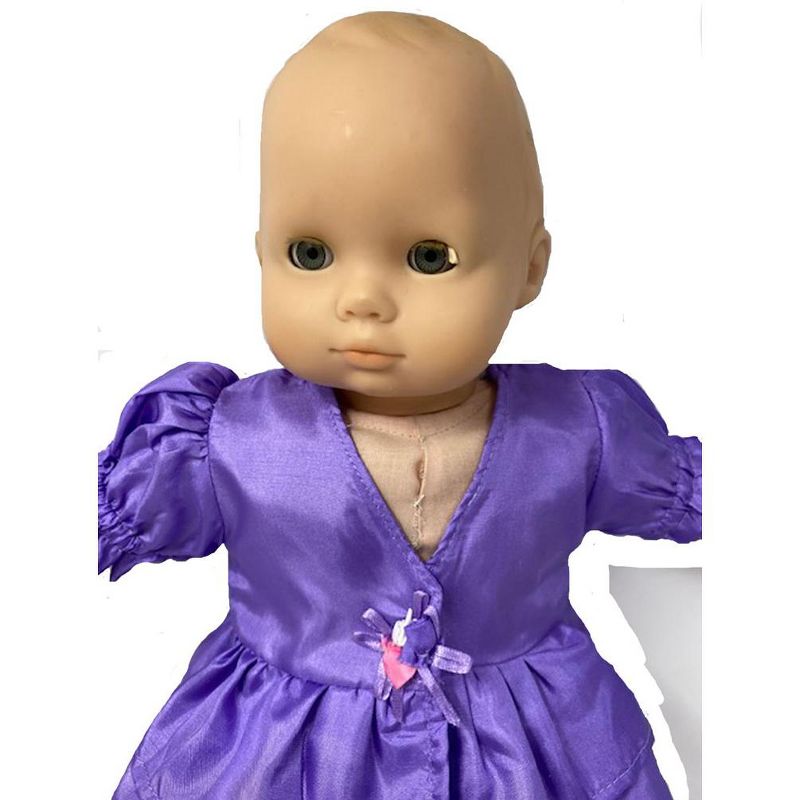 Doll Clothes Superstore Purple Party Dress Fits 15-16 Inch Baby Dolls, 3 of 5