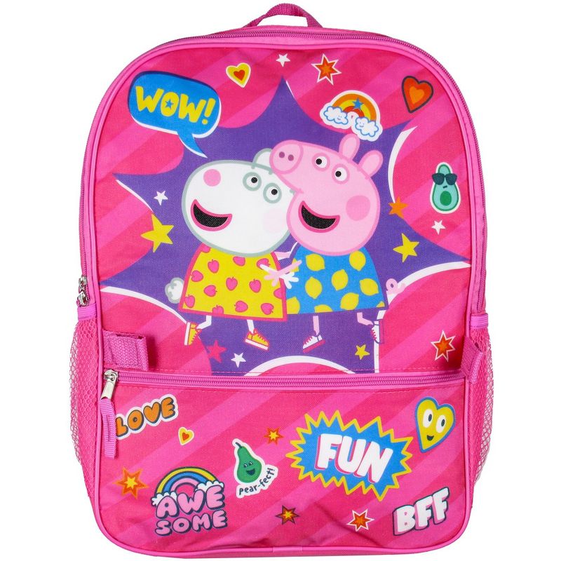 Peppa Pig School Travel Backpack Set For Girls With Insulated Lunch Box Pink, 3 of 8