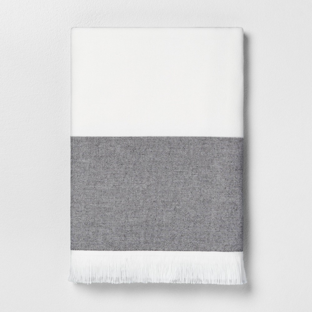 Colorblock Stripe Bath Towel Gray - Hearth & Hand™ with Magnolia