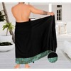LA LEELA Men's Swimwear Cover Up Summer Pareo Sarong One Size Geometric Black - 2 of 4
