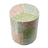 HDZNVF D14x18 inch Cylindrical Garden End Table, Accent Side Table, Green and Pink - 4 of 4