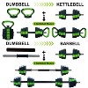 Adjustable Dumbbell Set with Iron Handle, 44lbs Weight Set, Green and Black, Octagon Head - 3 of 4