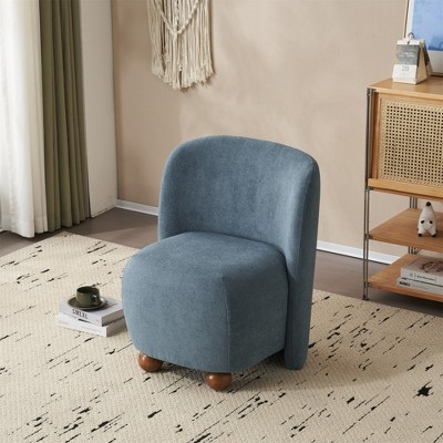 Grungis 25" Wide Modern Low Back Accent Chair,Armless Chair with Pine Wood Feet,Accent Chair for Bedroom,Reading Room,Office