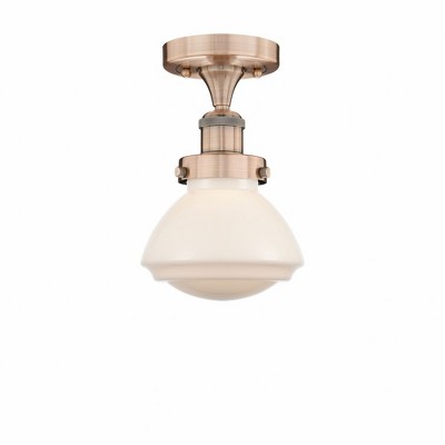 Olean - 1 Light Semi-Flush Mount In Art Deco Style-8.25 Inches Tall and 6.5 Inches Wide